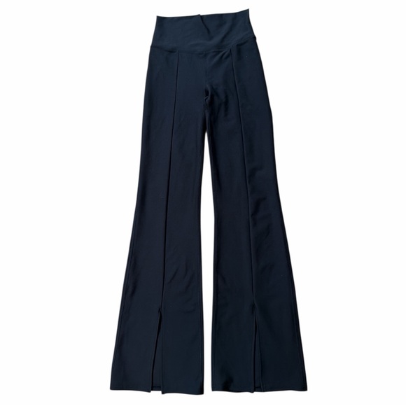 YPB High-Waisted Black Flare Bottom Slit Pants - Picture 1 of 5